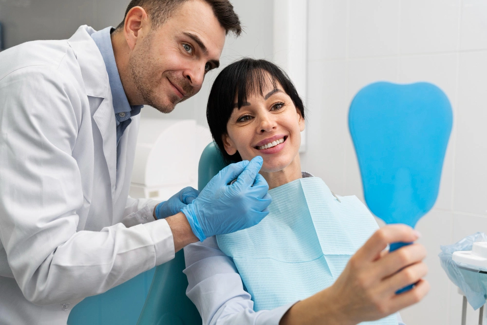 Grants for Dental Implants in California image of pateint getting dental implants
